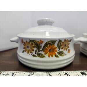 Vintage Capri Bake Serve 'N Store Stoneware Casserole Bowl 1970's Set Of 2 Soup